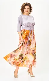 Sukienka Anastasia MAK 1229-Sh lilovyj+ cvety