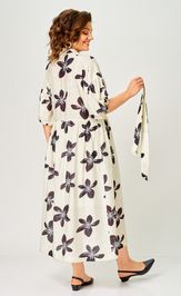 Платье Milora 1451 молочный/ темные цветы