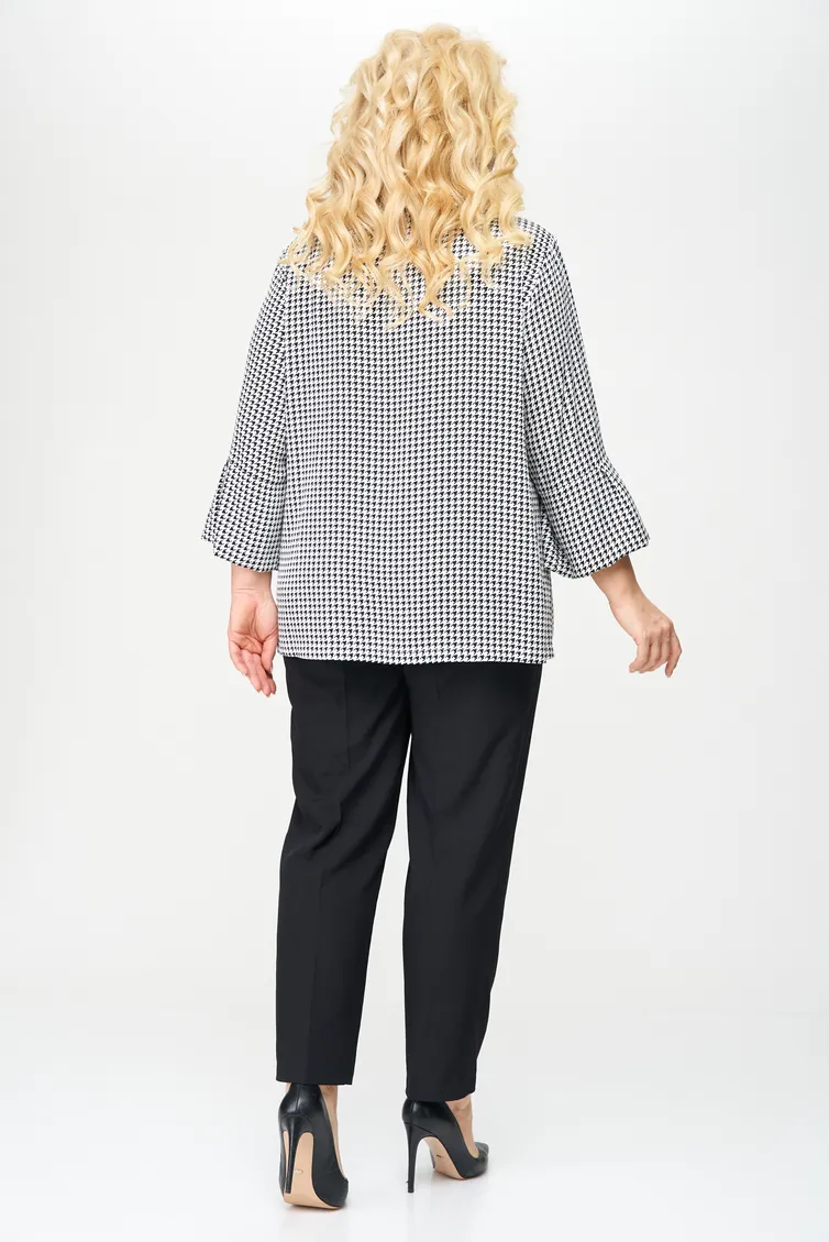 Bluzka Abbi #4022 belo-chernyj