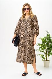 Платье Ava fashion арт. М-191 коричневый-бежевый