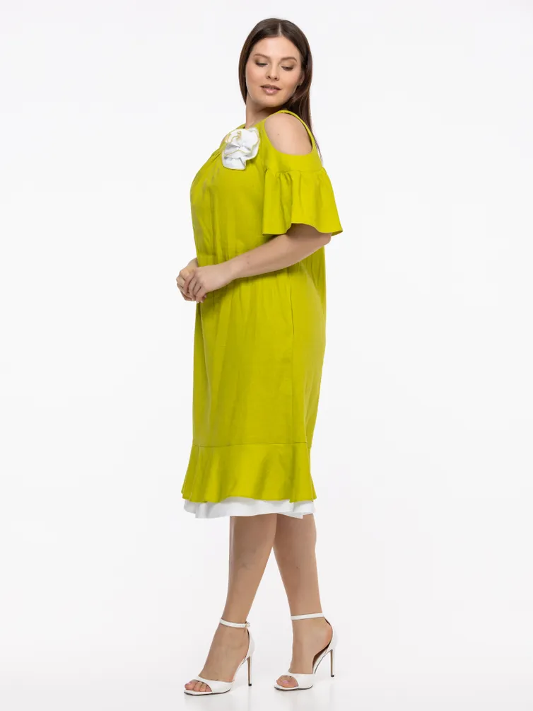 Dress Avila #0930 zhelto-zelenyj