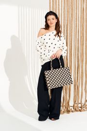 Блузка Elletto Life арт. 13987 молочно-черный