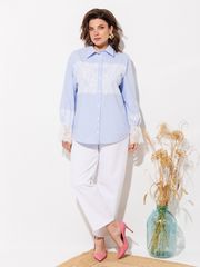 Блузка Anastasia MAK арт. 1352 голубой+полоска