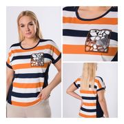Blouse nika.pl #0202102 Emi-21 oranzhevo-sinij