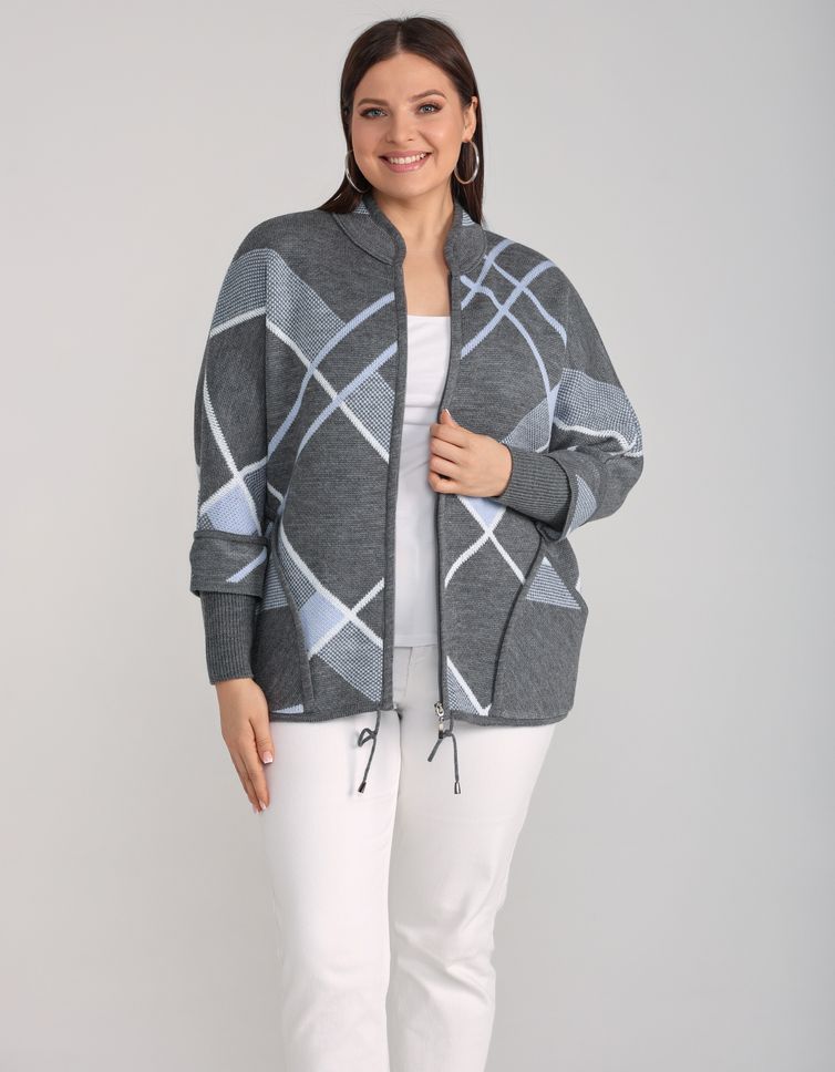 Кардиган BONADI арт. 1758 серый-голубой