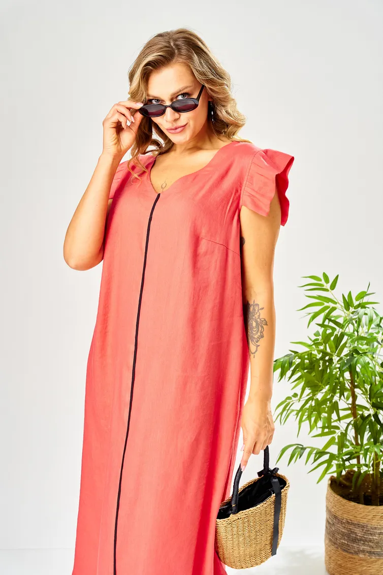 Dress Ava fashion #M-209 korallovyj