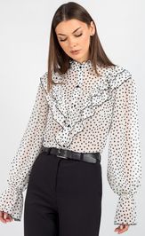Blouse VIZAVI 744.1 cherno-belyj gorox