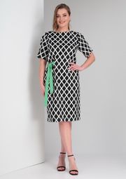 Платье Vilena-fashion арт. 807 черно-белый+ментол