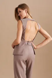 Waistcoat Elletto Life #3779 temno-bezhevyj