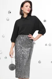 Spódnice DS Trend #Yu-0229 (Noch glamura, serebro)