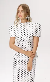 Костюмы, комплекты Pirs 6609 горохи на белом фоне