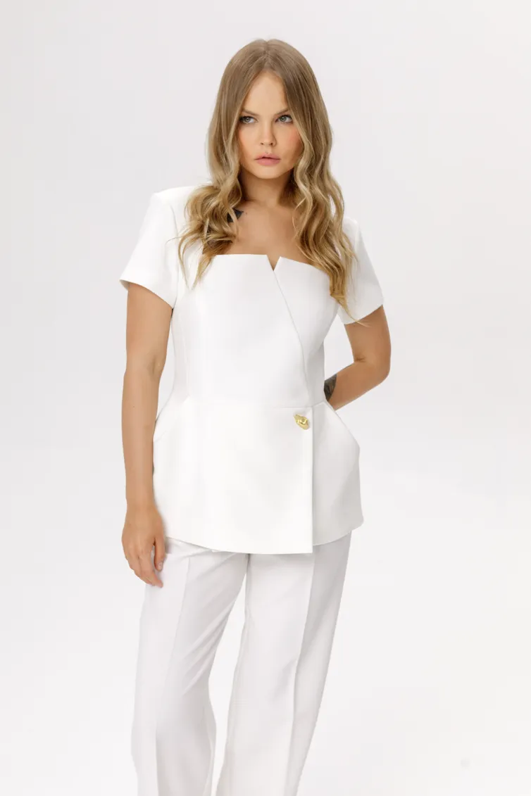 Blouse Pirs #6636 belyj