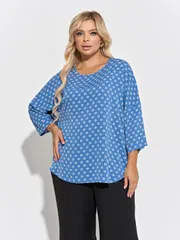 Bluzka DORA plus #0250-2 goluboj