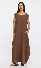 Sukienka FASHION CENTRE L-4258 korichnevyj