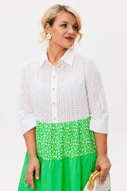 Sukienka Anastasia #1231 belyj/zelenyj
