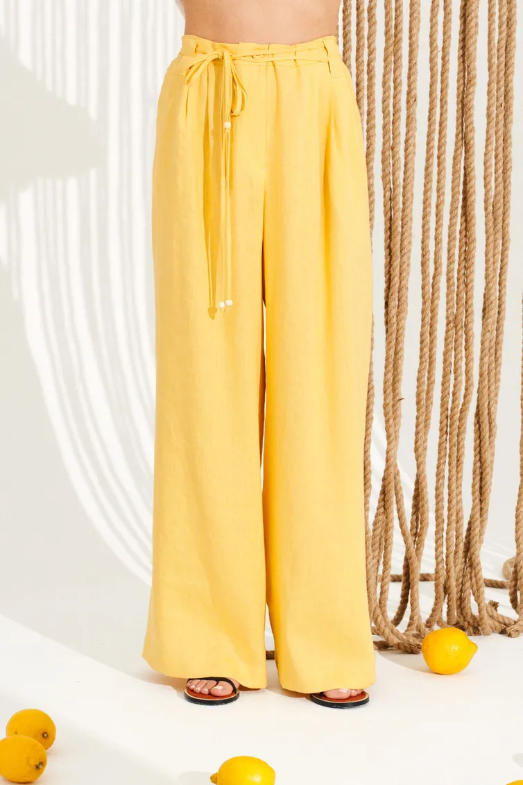 Trousers Elletto Life #12388 zheltyj