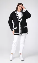 Sweter BONADI 1884 cherno-belyj
