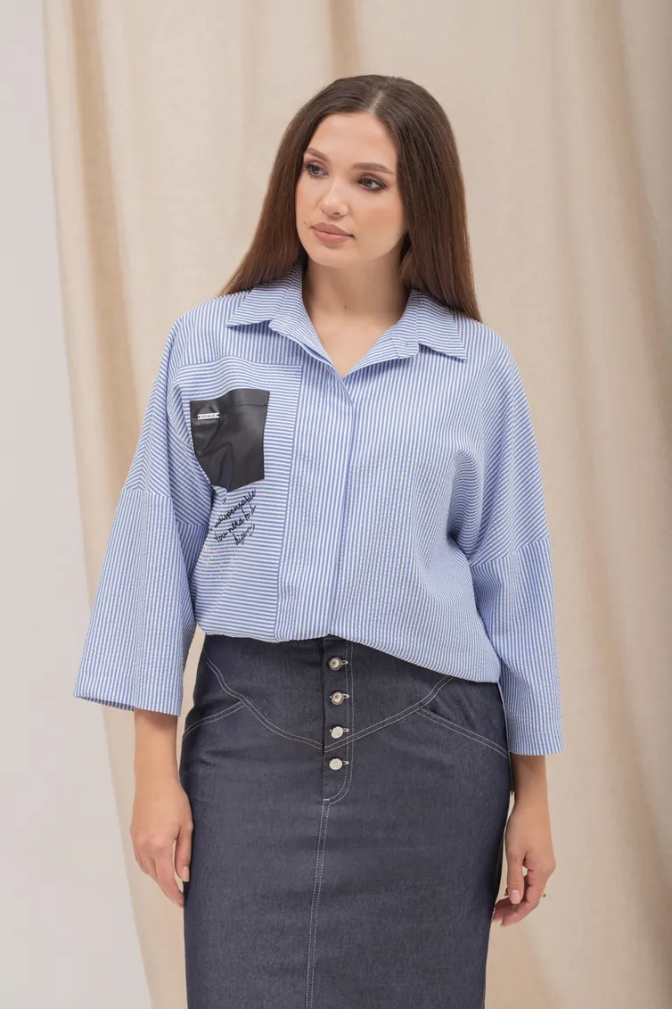 Bluzka MiSlana #6841 goluboj