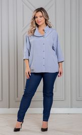 Блузка NOVITA 1423 серая клетка