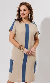 Платье Galean Style 967.1 беж+синий