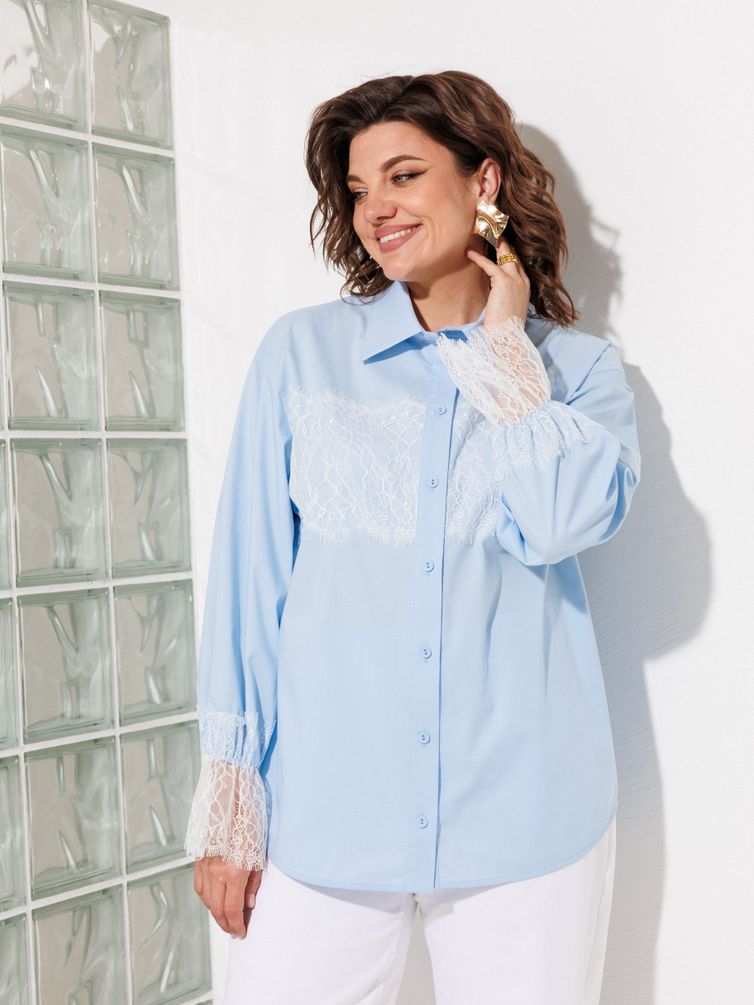 Блузка Anastasia MAK арт. 1352 голубой