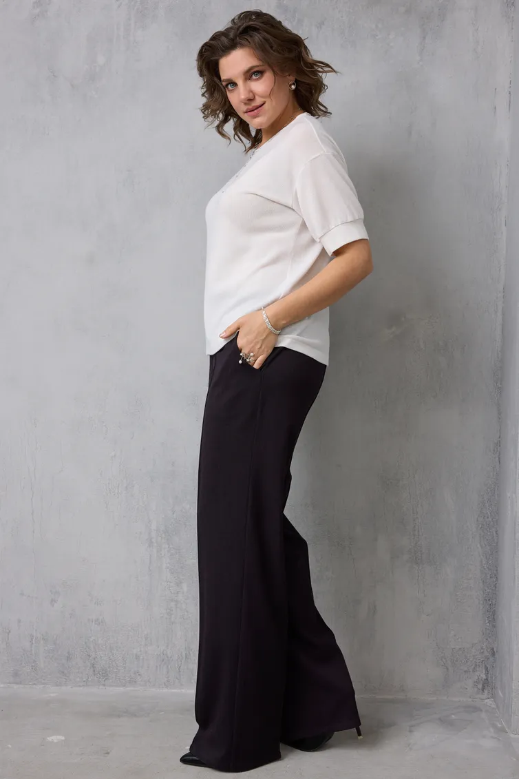 Брюки BegiModa арт. 6079 чёрный баклажан