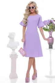 Sukienka DS Trend #P-3866-0134 (sirenevoe s oborkami na rukavax)