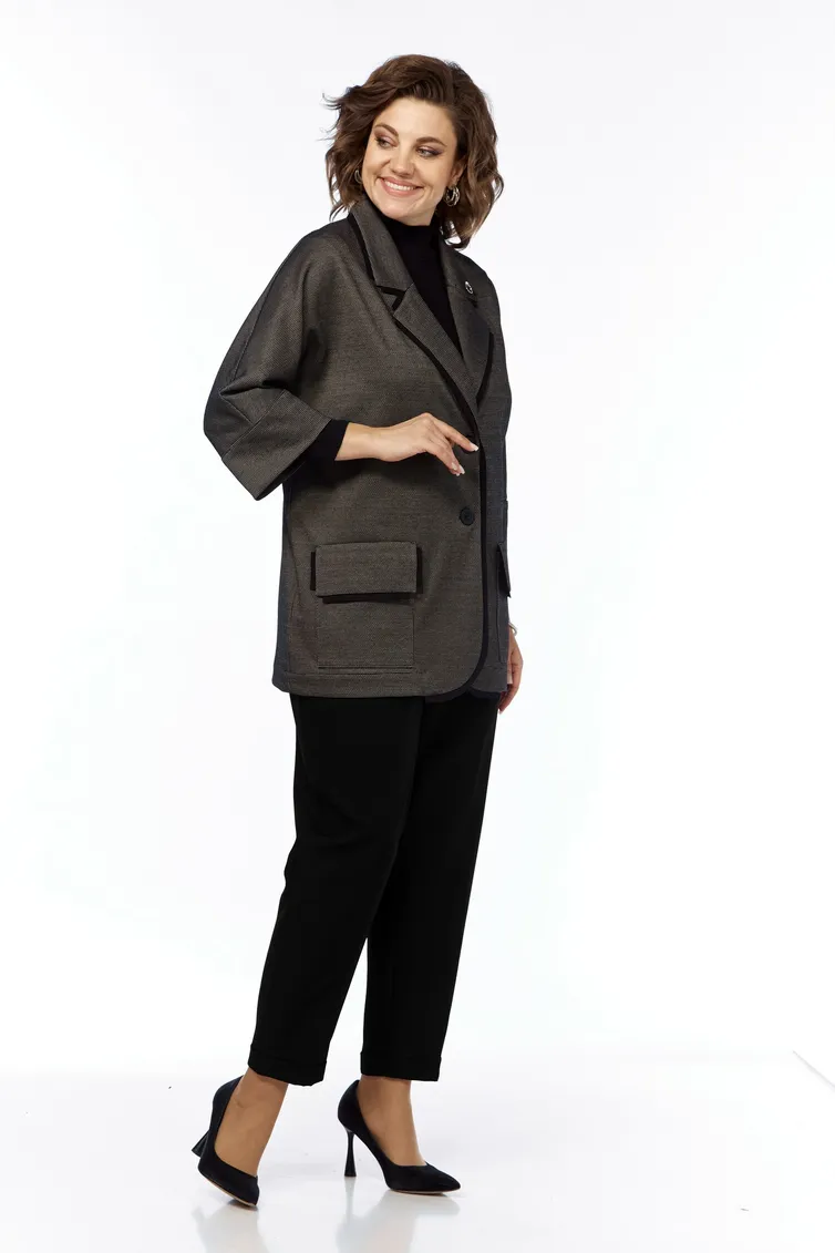 Garnitur Ladis Line #1533 temno-seryj+chernyj