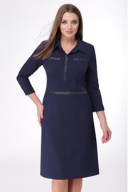 Dress Linia L #B-1672 temno-sin