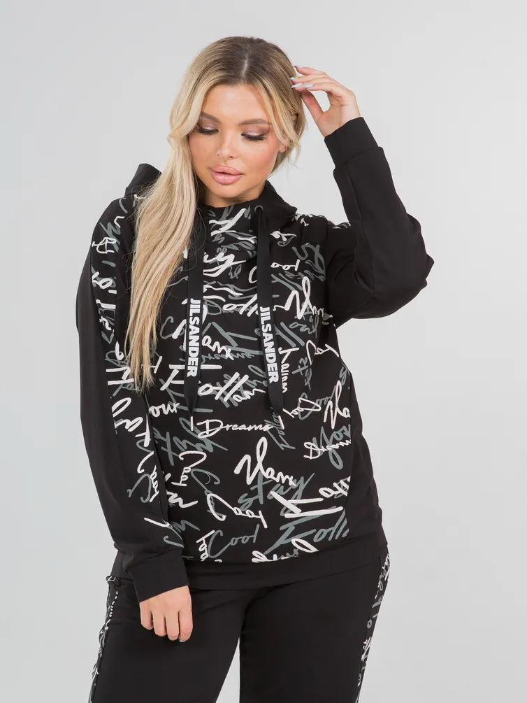 Bluza Z Kapturem NOVITA #1364 chernyj