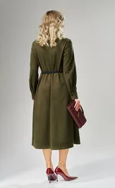 Dress Ava fashion M-239 xaki