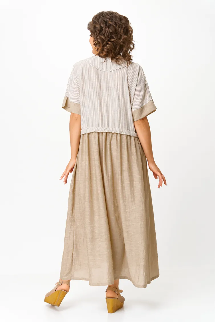 Платье Michel Chic арт. 2181 бежевый полоска