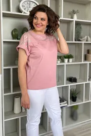 Bluzki, tuniki Rumoda #2135 (korotkij rukav) rozovyj