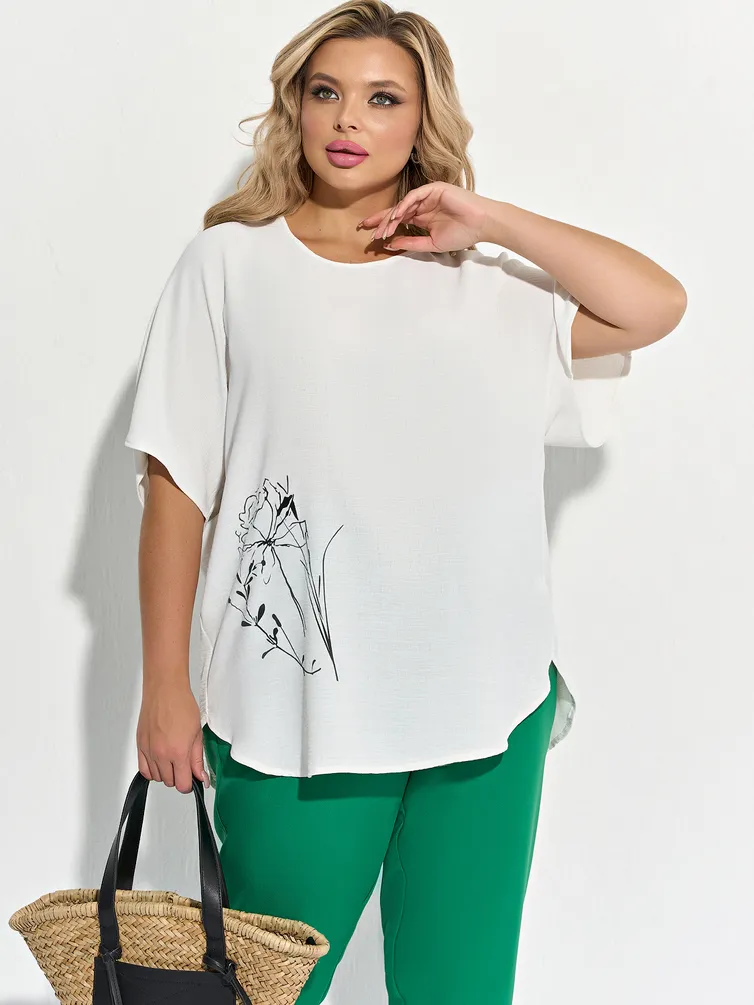 Bluzka DORA plus #0250-1 belyj