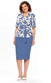 Костюм Milora 1361 синий + цветы