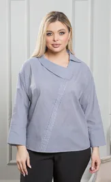 Блузка NOVITA 1055-1 синяя полоска