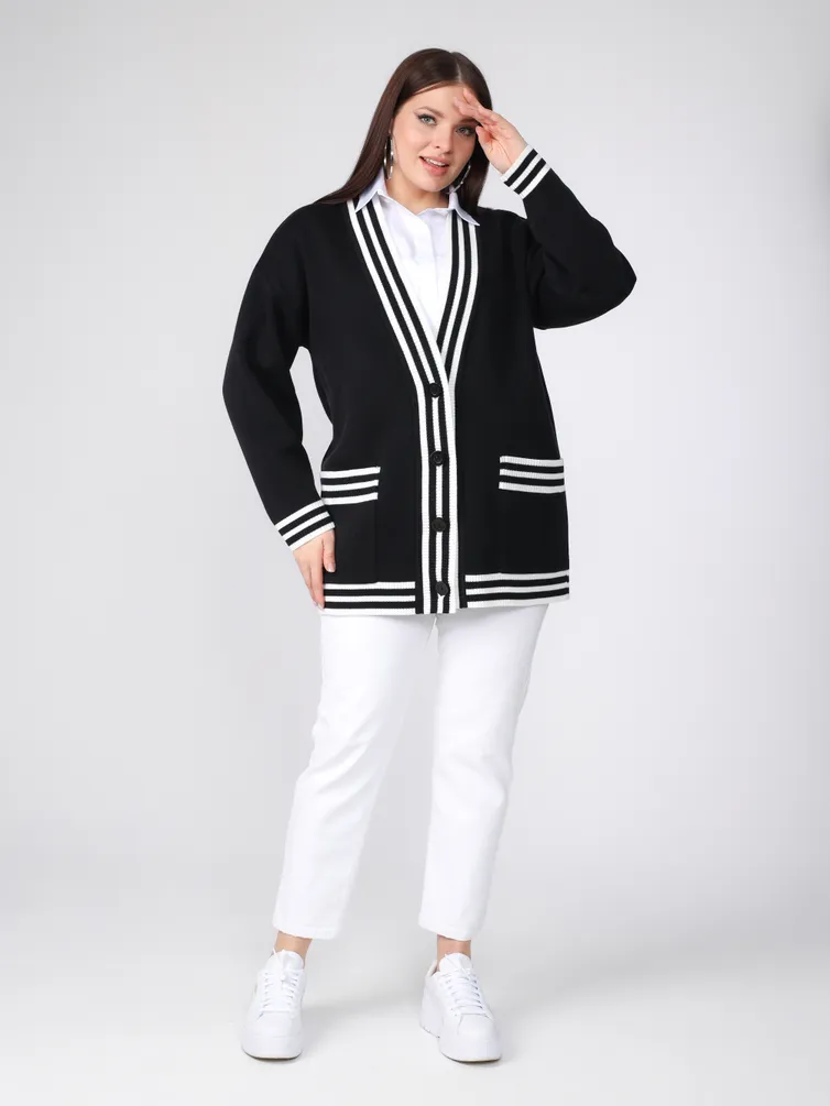 Sweter BONADI #1884 cherno-belyj