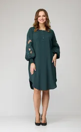 Sukienka SandyNA 130118 sero-zelenyj