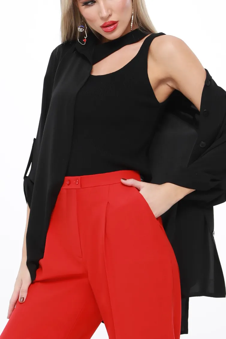Spodnie DS Trend #Br-0227 (Lyubimaya klassika, red)