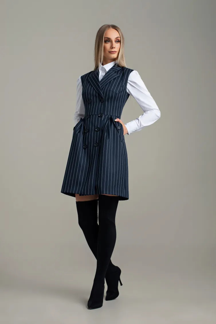 Sukienka MARIKA #361 t.sin v polosku