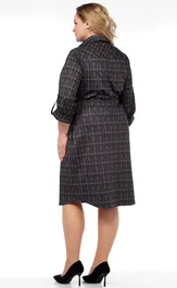 Dress LadyThreeStars 2474 kletka s malinovym