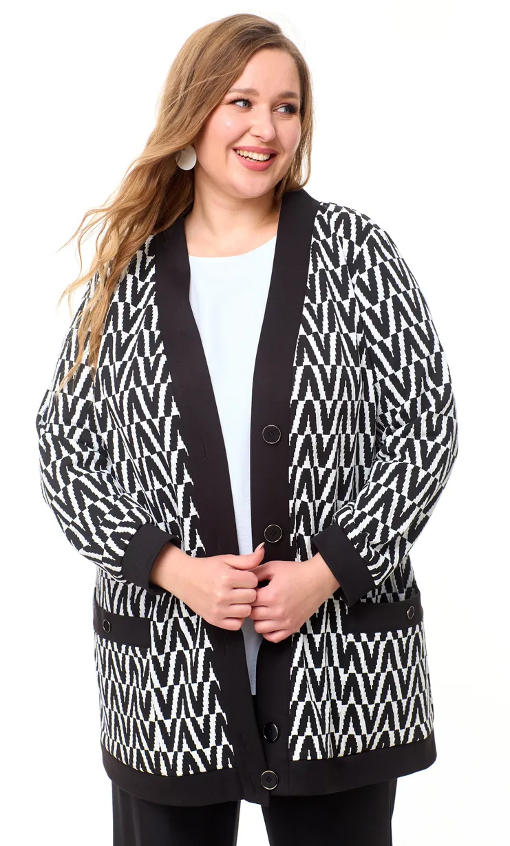 Sweter OVERYOU #121/1 belo- chern