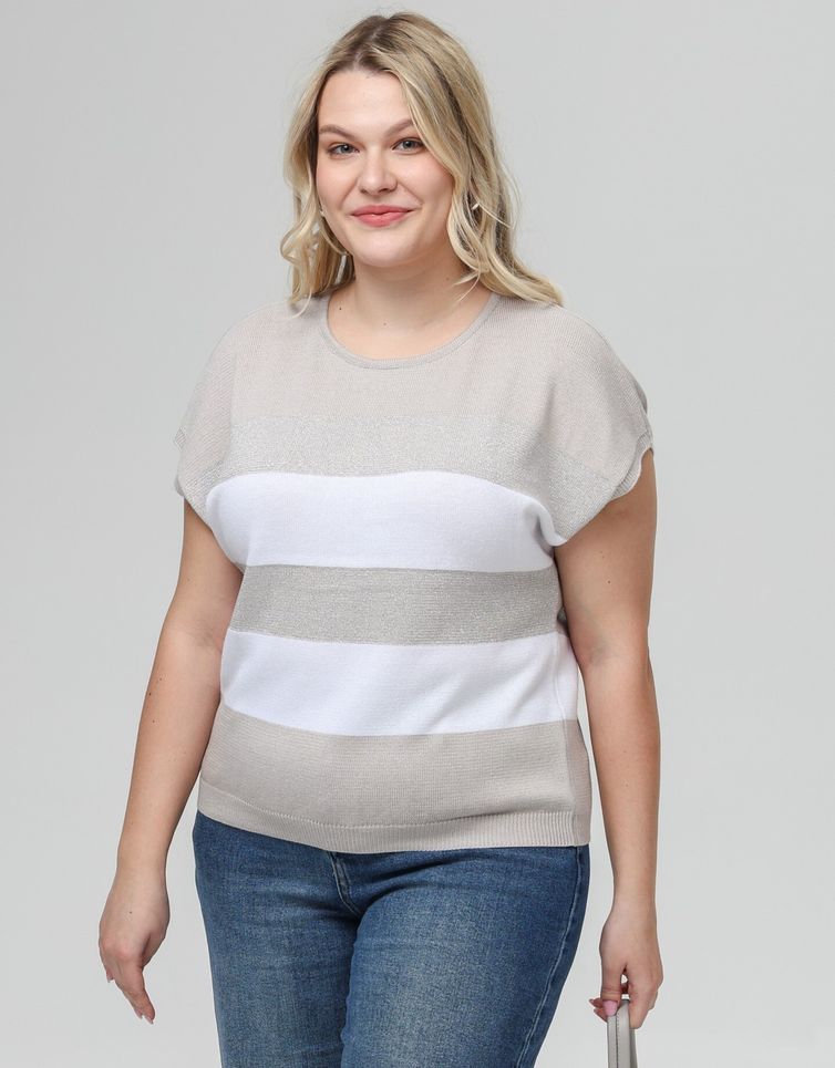 Джемпер Romgil арт. РВ0516-ХМ4 льняной, белый, серебро