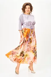 Sukienka Anastasia MAK #1229-Sh lilovyj+ cvety