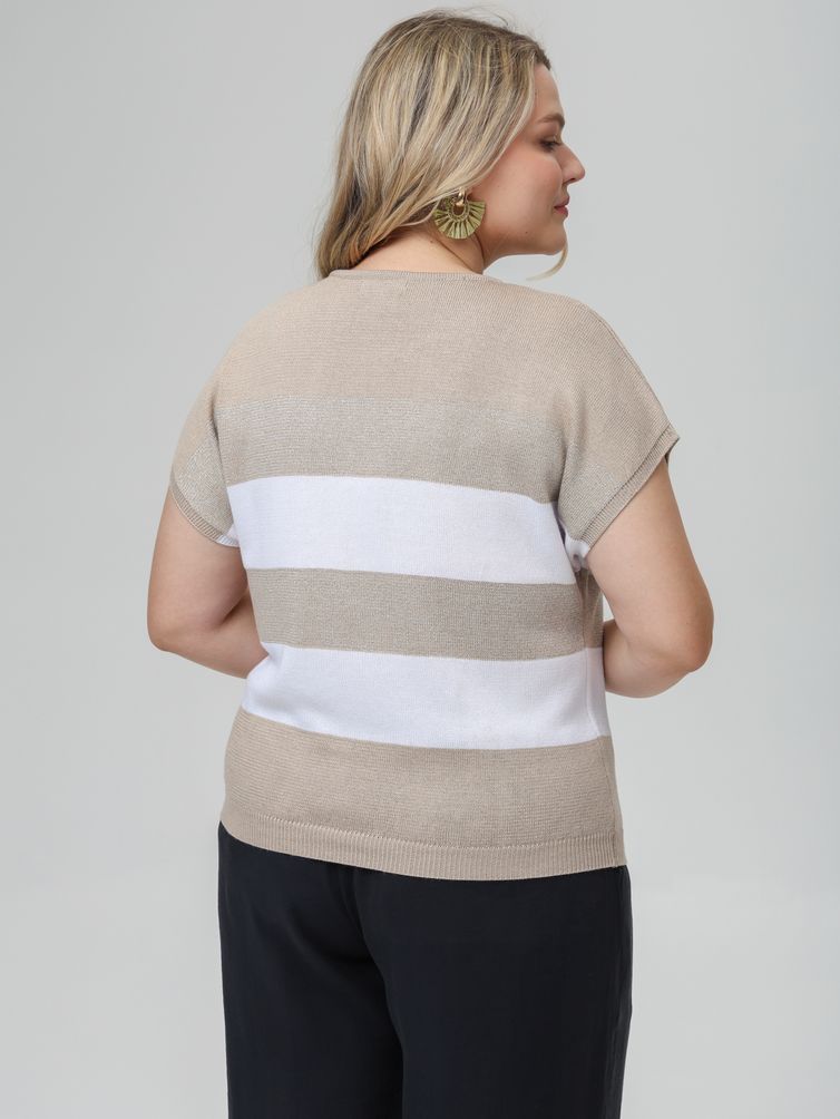 Джемпер Romgil арт. РВ0516-ХМ4 бежевый лайт, белый, серебро