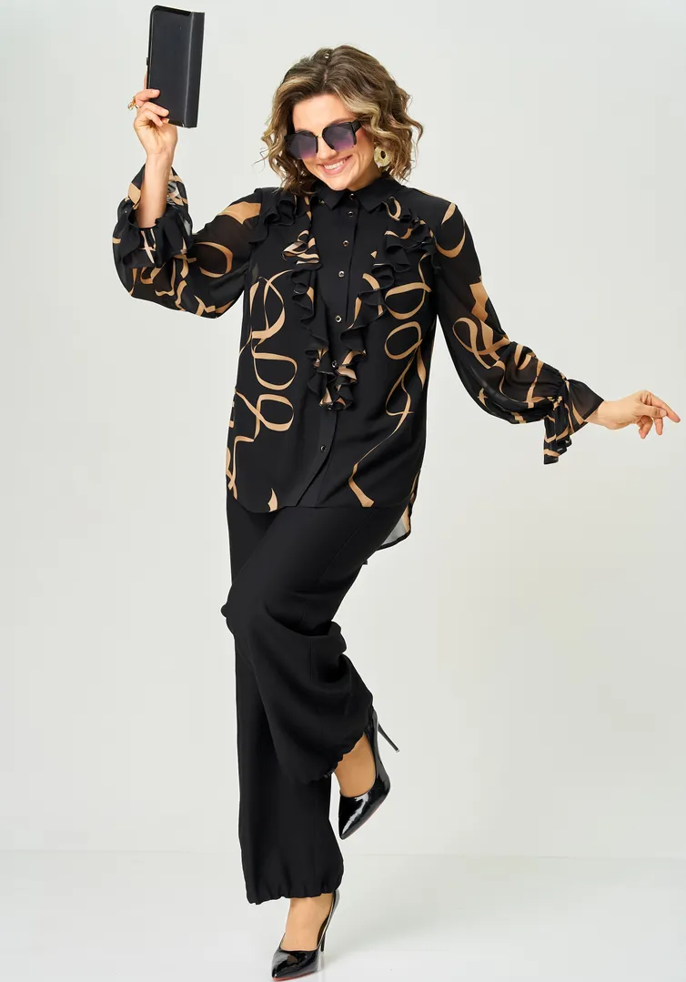 Blouse EVA GRANT #9019 print lenty