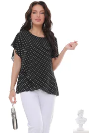 Bluzki, tuniki DS Trend #B-1562-0118 (chernaya v goroshek)