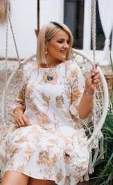 Dress Anastasia 1103 plate molochnyj (print cvety)