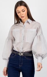 Blouse VIZAVI 745 sero‑golubaya poloska