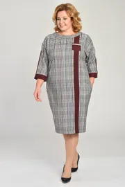 Платье Lady Style Classic Outlet арт. 1550 бордо+сер кл